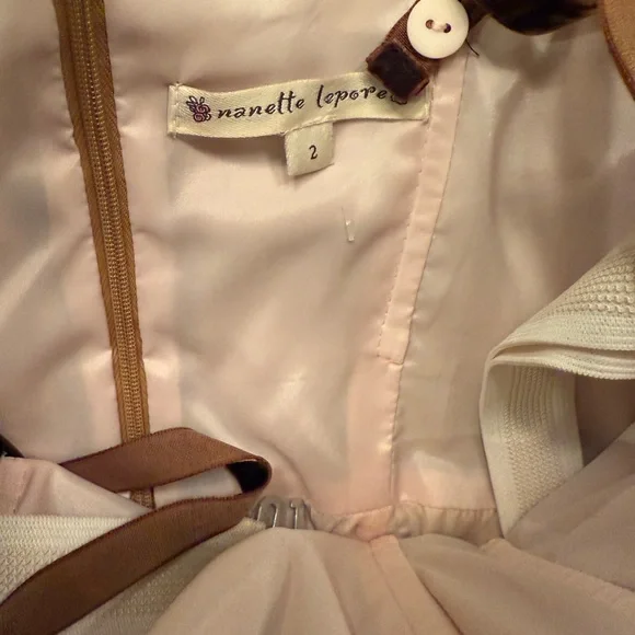 Nanette Lepore Gold Metallic Lace Bustier with Removable Straps Size 2 (XS/S) - Picture 4 of 6